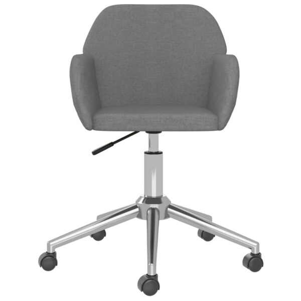 Cadeiras de jantar giratórias 2 pcs tecido cinzento-claro - Image 3