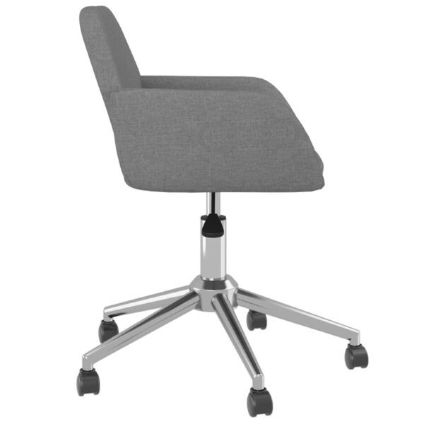 Cadeiras de jantar giratórias 2 pcs tecido cinzento-claro - Image 4