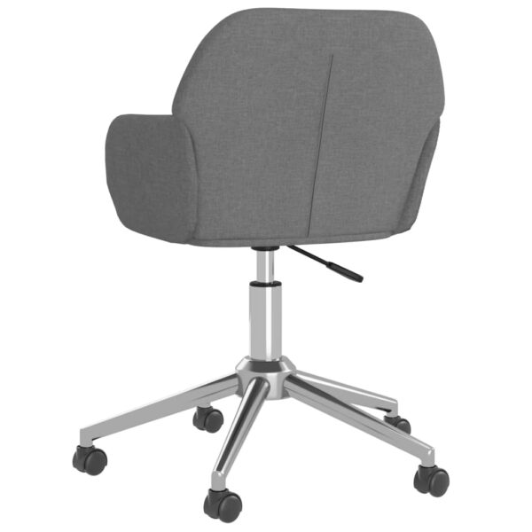 Cadeiras de jantar giratórias 2 pcs tecido cinzento-claro - Image 5