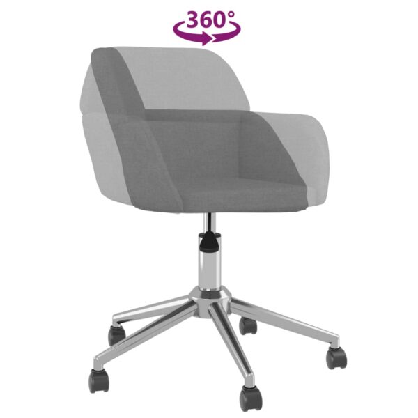 Cadeiras de jantar giratórias 2 pcs tecido cinzento-claro - Image 6