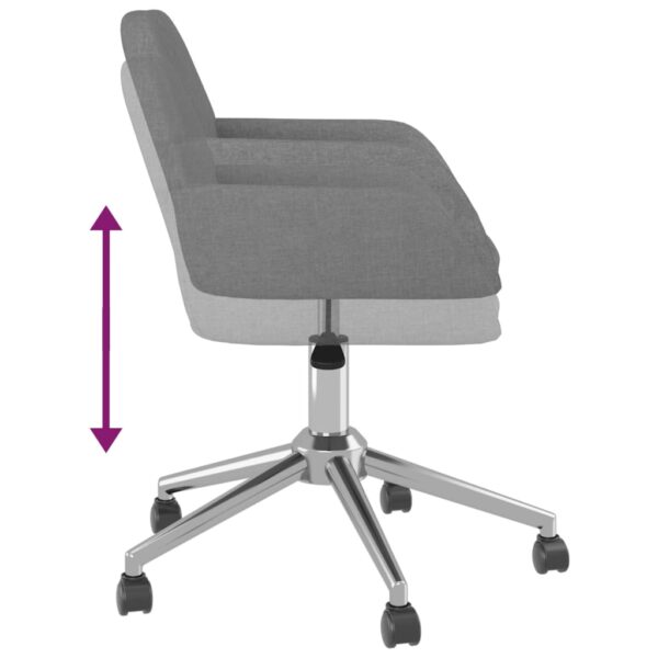 Cadeiras de jantar giratórias 2 pcs tecido cinzento-claro - Image 7
