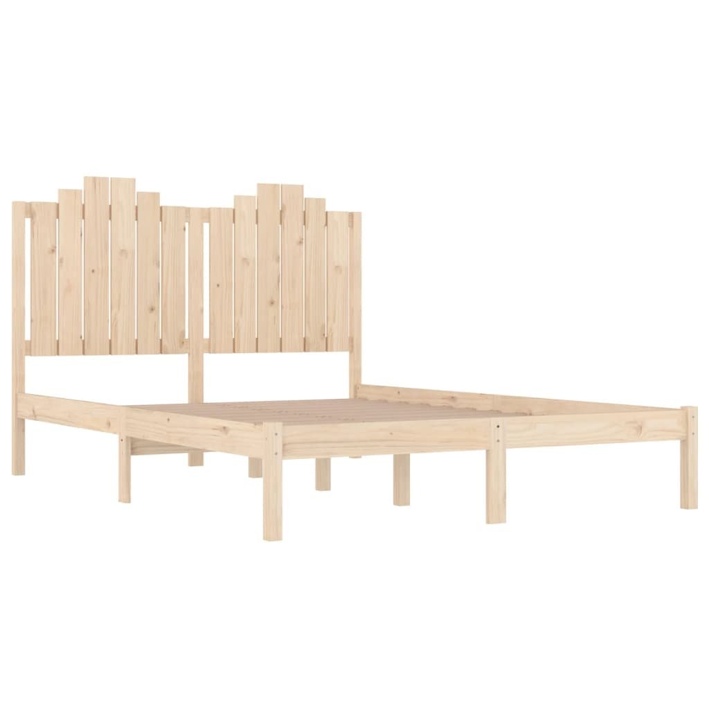Estrutura de cama 200x200 cm madeira de pinho maciça - Image 3