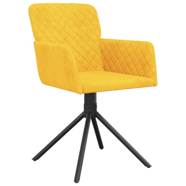 Cadeiras de jantar giratórias 2 pcs veludo amarelo - Image 2