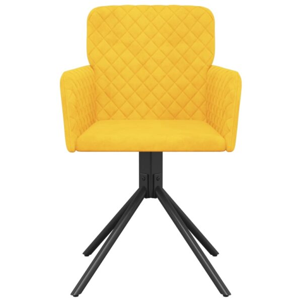 Cadeiras de jantar giratórias 2 pcs veludo amarelo - Image 3