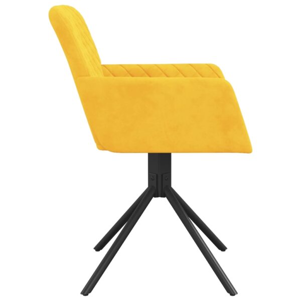 Cadeiras de jantar giratórias 2 pcs veludo amarelo - Image 4