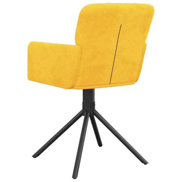 Cadeiras de jantar giratórias 2 pcs veludo amarelo - Image 5
