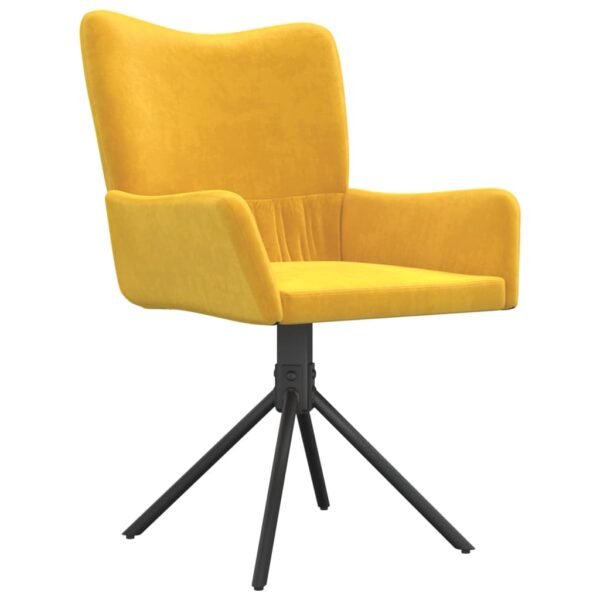 Cadeiras de jantar giratórias 2 pcs veludo amarelo - Image 3
