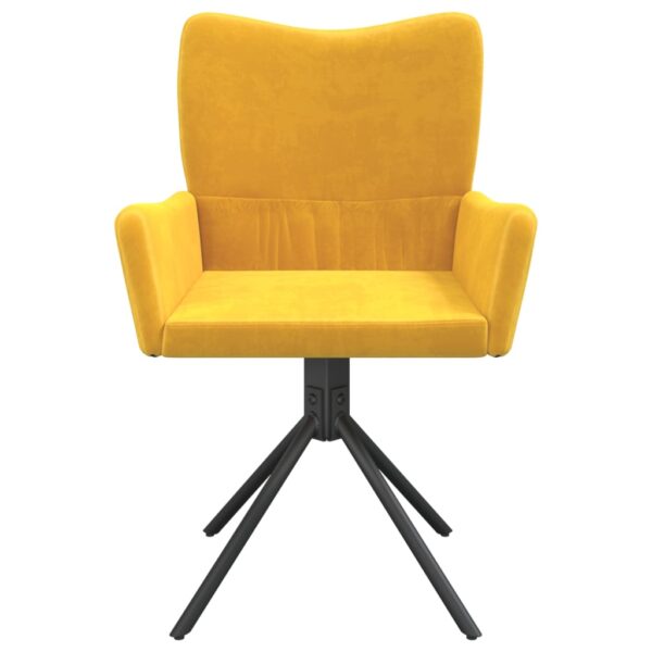 Cadeiras de jantar giratórias 2 pcs veludo amarelo - Image 4