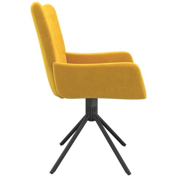 Cadeiras de jantar giratórias 2 pcs veludo amarelo - Image 5