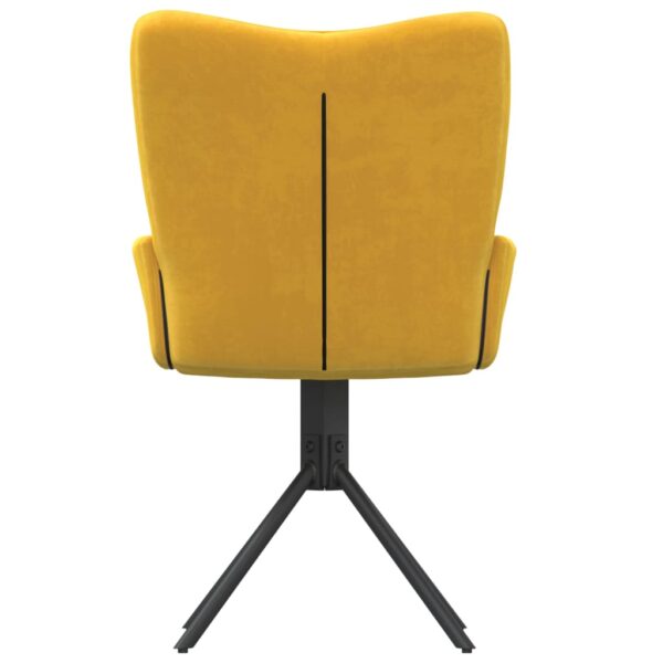 Cadeiras de jantar giratórias 2 pcs veludo amarelo - Image 6