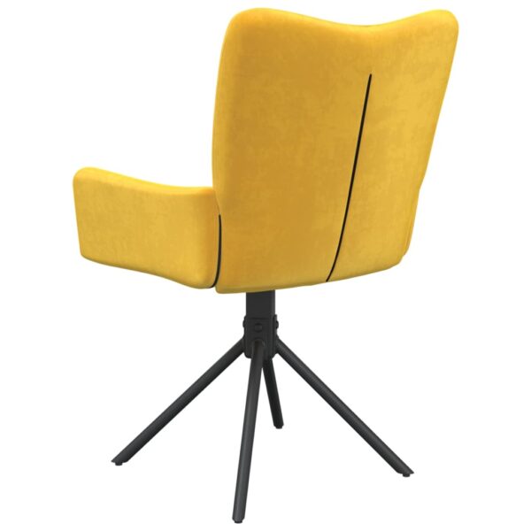 Cadeiras de jantar giratórias 2 pcs veludo amarelo - Image 7