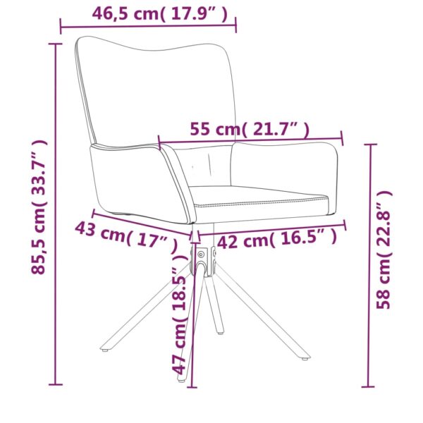 Cadeiras de jantar giratórias 2 pcs veludo amarelo - Image 9