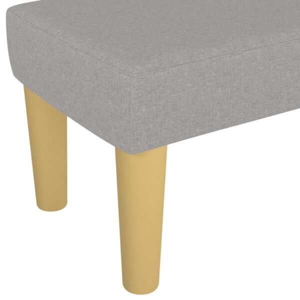 Banco 100x30x30 cm tecido cinza-claro - Image 4