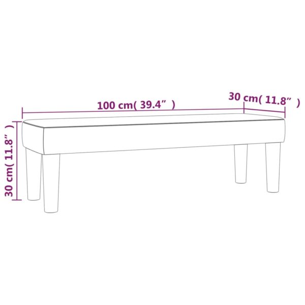 Banco 100x30x30 cm tecido castanho-acinzentado - Image 6