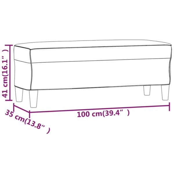 Banco 100x35x41 cm tecido castanho - Image 6