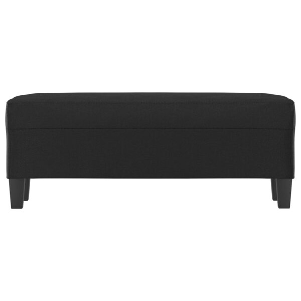 Banco 100x35x41 cm couro artificial preto - Image 2