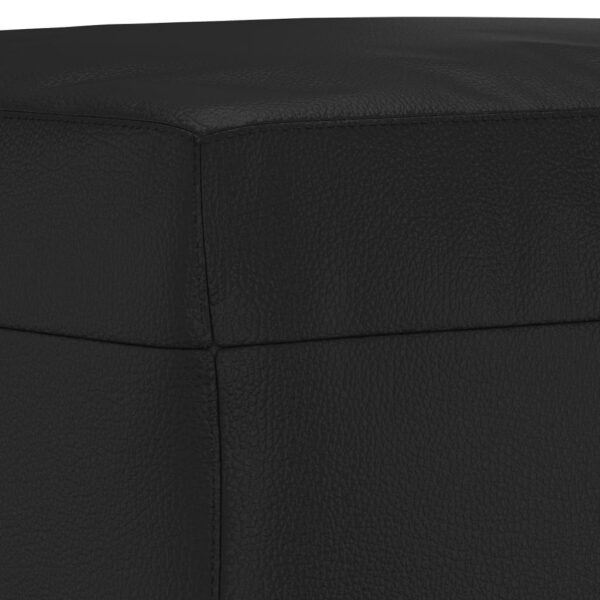 Banco 100x35x41 cm couro artificial preto - Image 4