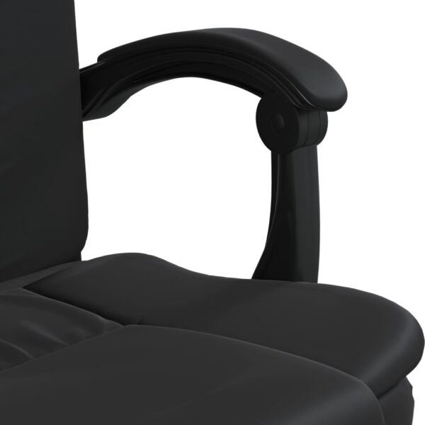 Cadeira de escritório reclinável couro artificial preto - Image 8