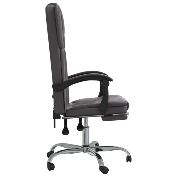 Cadeira de escritório reclinável couro artificial cinzento - Image 3