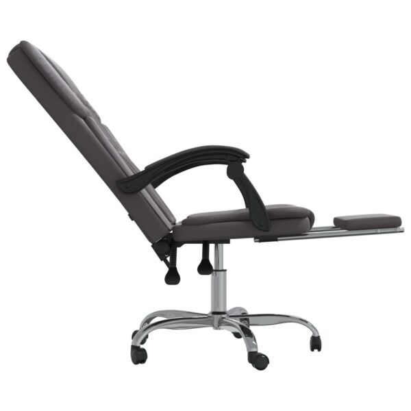 Cadeira de escritório reclinável couro artificial cinzento - Image 6
