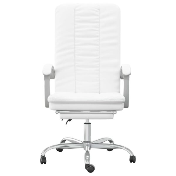 Cadeira de escritório reclinável couro artificial branco - Image 2