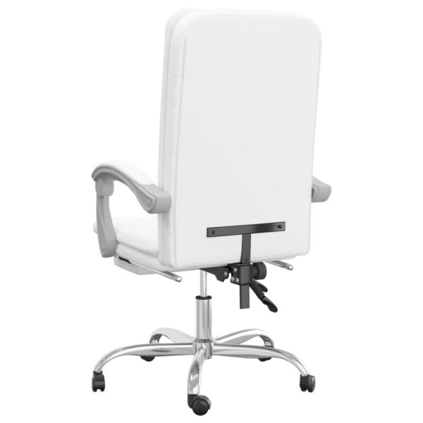 Cadeira de escritório reclinável couro artificial branco - Image 4