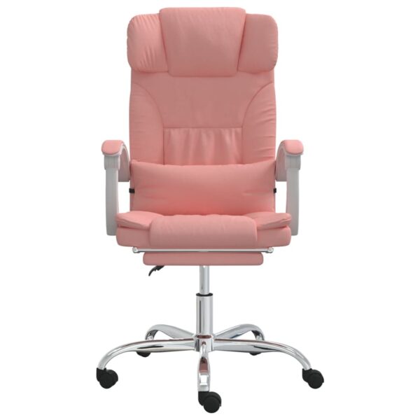 Cadeira de escritório reclinável couro artificial rosa - Image 2