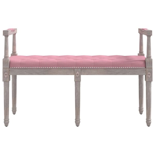 Banco 110x40x70 cm veludo rosa - Image 2