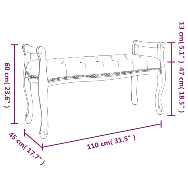 Banco 110x45x60 cm veludo azul - Image 6