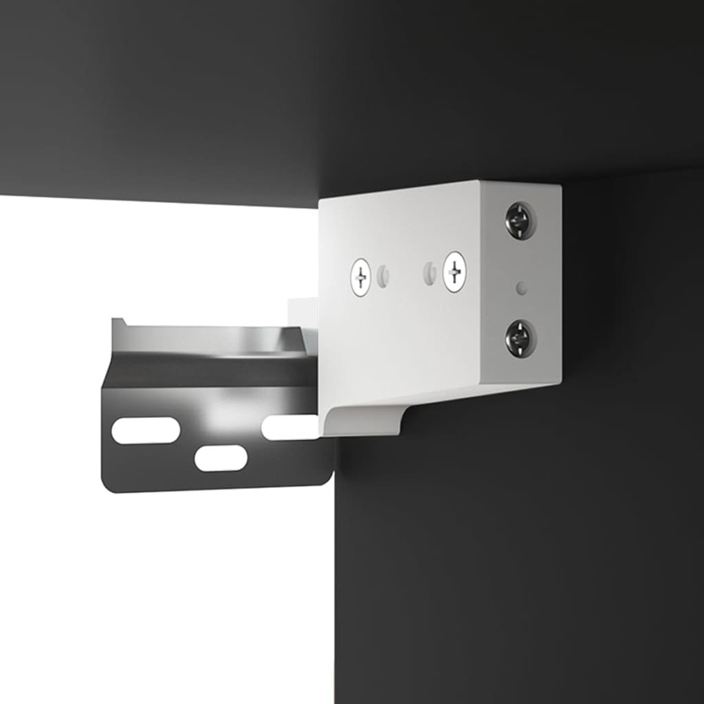 Armário parede 80x33x80 cm madeira processada preto - Image 4