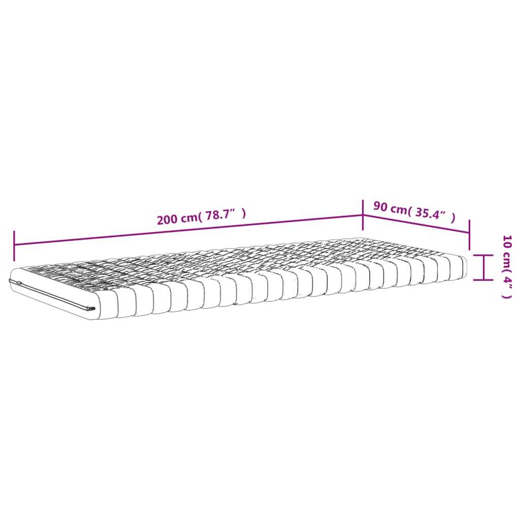 Colchões de espuma 2 pcs 90x200 cm 7 zonas dureza 20 ILD branco - Image 10
