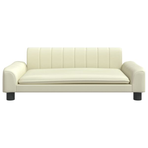 Sofá infantil 90x53x30 cm couro artificial cor creme - Image 2