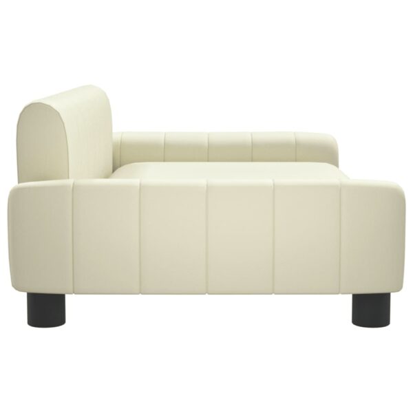 Sofá infantil 90x53x30 cm couro artificial cor creme - Image 3