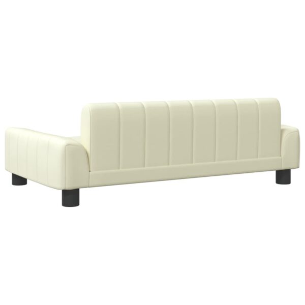 Sofá infantil 90x53x30 cm couro artificial cor creme - Image 4