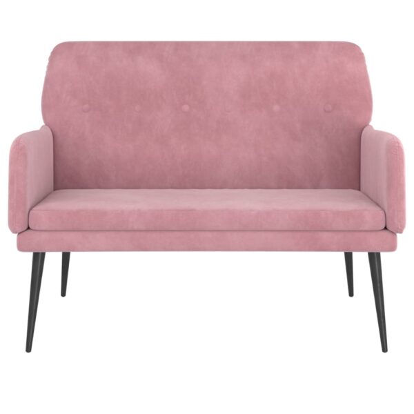Banco 108x79x79 cm veludo rosa - Image 2