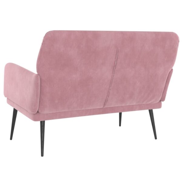 Banco 108x79x79 cm veludo rosa - Image 4