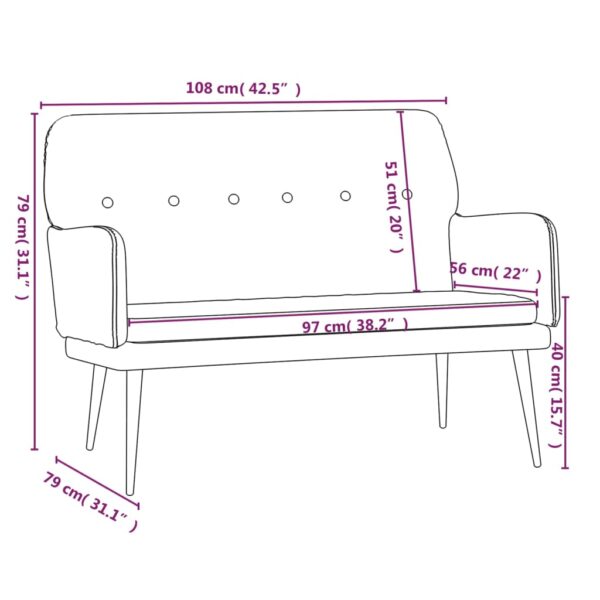 Banco 108x79x79 cm veludo rosa - Image 7