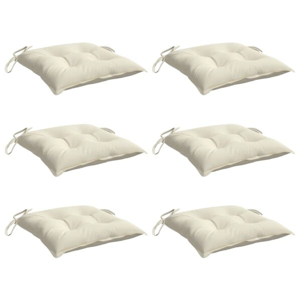 Almofadões de cadeira 6 pcs 50x50x7cm tecido oxford branco nata - Image 2