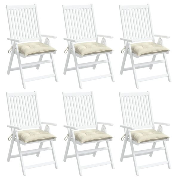 Almofadões de cadeira 6 pcs 50x50x7cm tecido oxford branco nata - Image 3