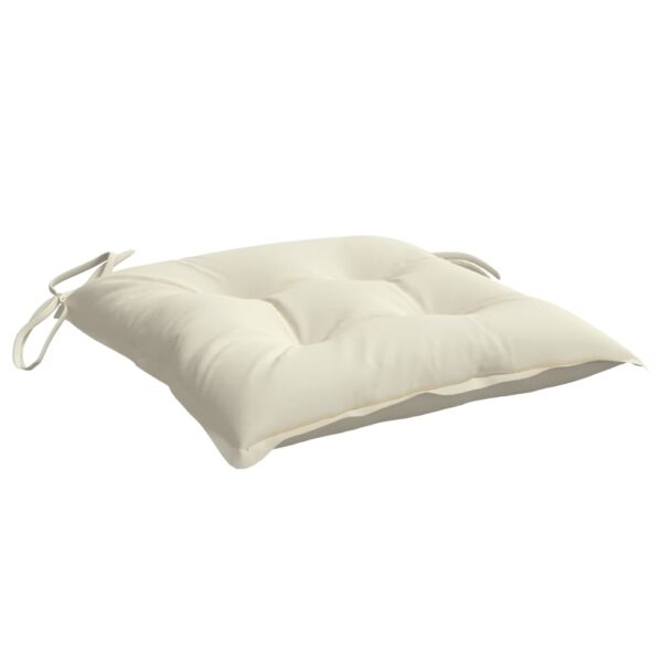 Almofadões de cadeira 6 pcs 50x50x7cm tecido oxford branco nata - Image 4