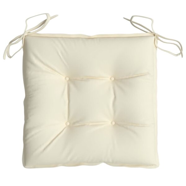 Almofadões de cadeira 6 pcs 50x50x7cm tecido oxford branco nata - Image 5