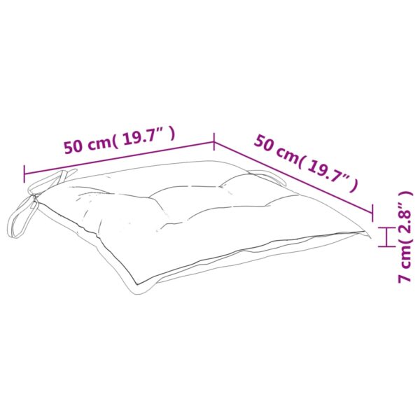 Almofadões de cadeira 6 pcs 50x50x7cm tecido oxford branco nata - Image 8