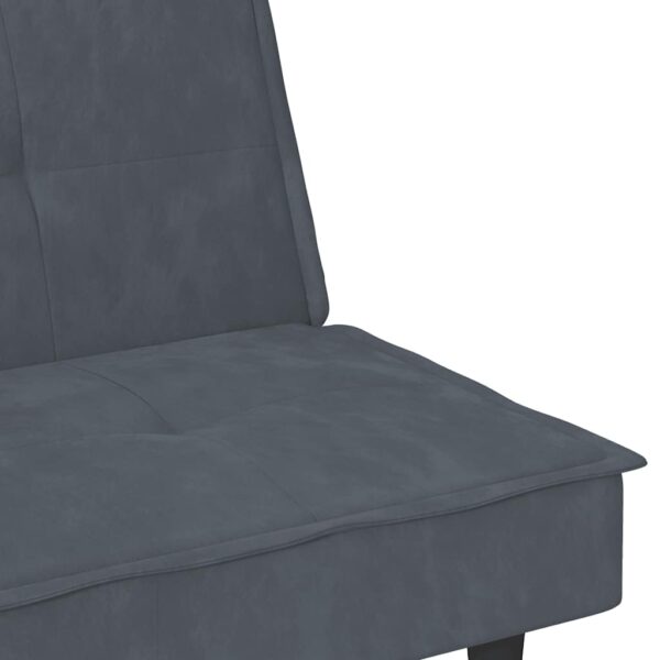 Sofá-cama com suportes para copos veludo cinzento-escuro - Image 9