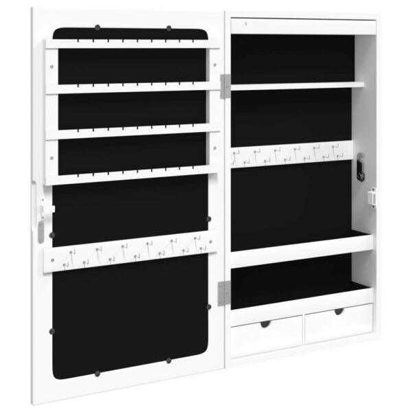 Móvel para joias de parede espelhado com luzes LED branco - Image 6