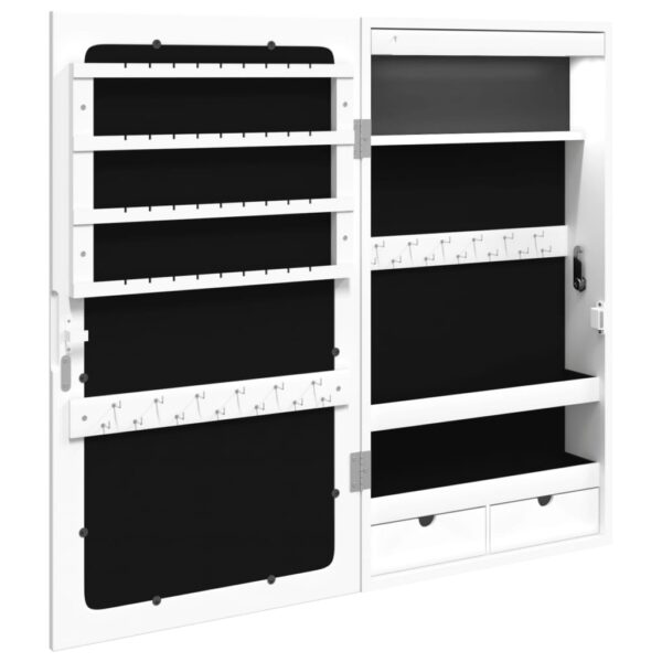 Móvel para joias de parede espelhado com luzes LED branco - Image 7