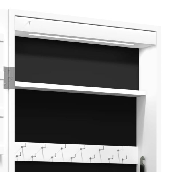Móvel para joias de parede espelhado com luzes LED branco - Image 10