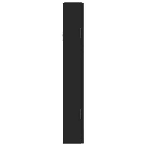 Móvel para joias de parede espelhado com luzes LED preto - Image 4