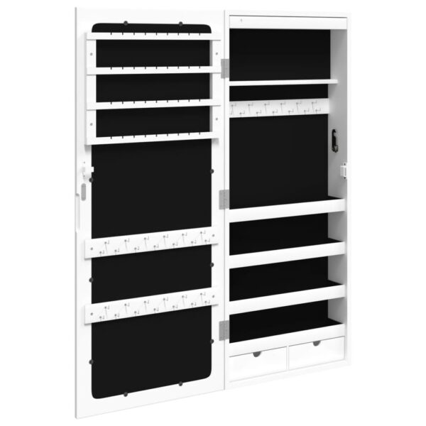 Móvel para joias de parede espelhado com luzes LED branco - Image 6