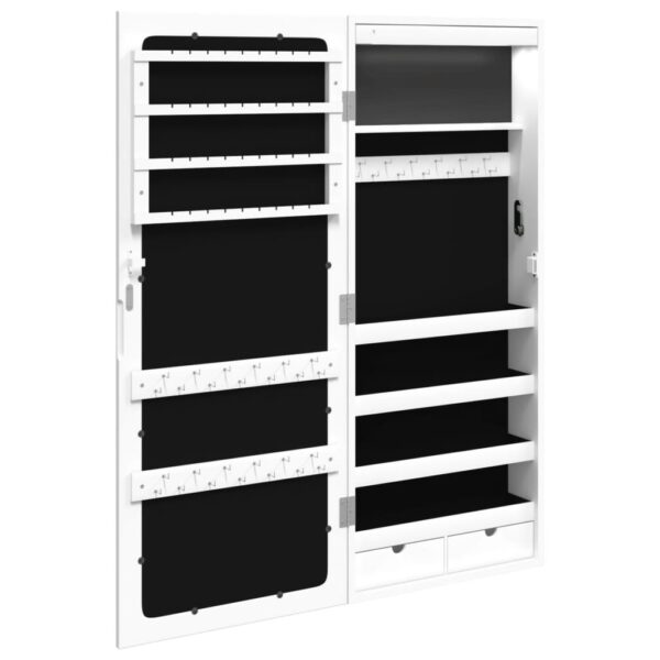 Móvel para joias de parede espelhado com luzes LED branco - Image 7