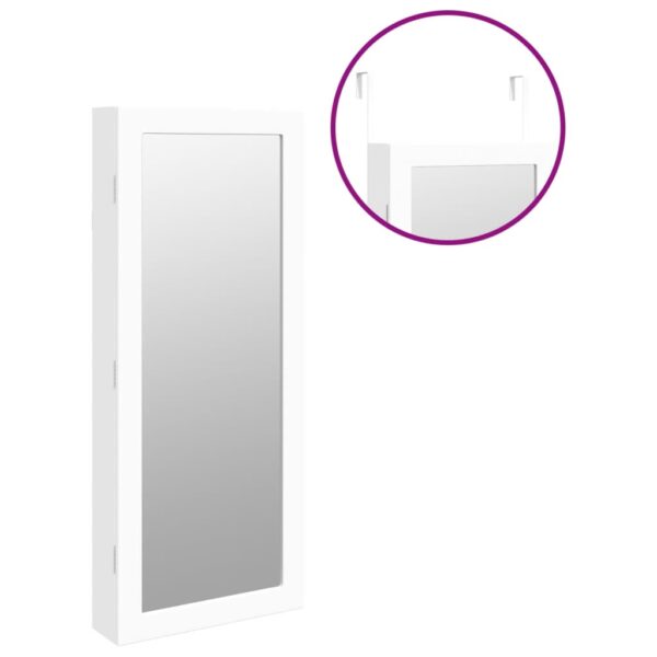 Móvel para joias de parede espelhado com luzes LED branco - Image 8